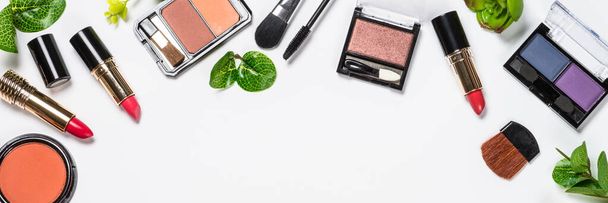 Makeup professional cosmetics on white. - Photo, Image