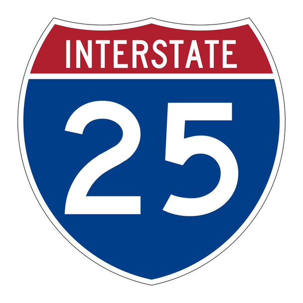 Międzystanowa autostrada 25 znak drogowy  - Zdjęcie, obraz