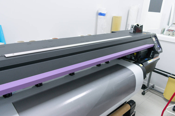 close detail of vinyl printing plotter working - Photo, Image