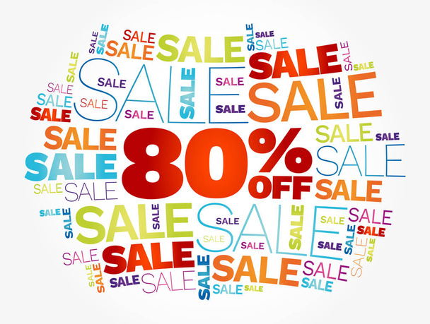 80% OFF Sale Wort-Cloud-Collage, Business-Konzept Hintergrund - Vektor, Bild