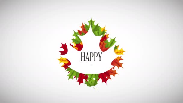 feliz celebración de acción de gracias con hojas de otoño
 - Metraje, vídeo