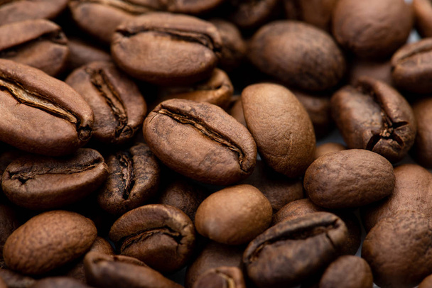 Coffee beans close-up background. Fresh roasted - Photo, Image