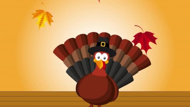 happy thanksgiving celebration with turkey - Footage, Video