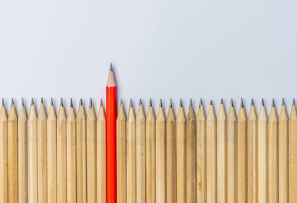 Different pencil standout show leadership concept. - Photo, Image