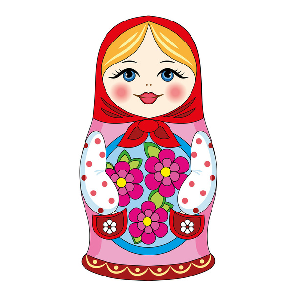 Russian Dolls. Isolated on a white background - Vektör, Görsel