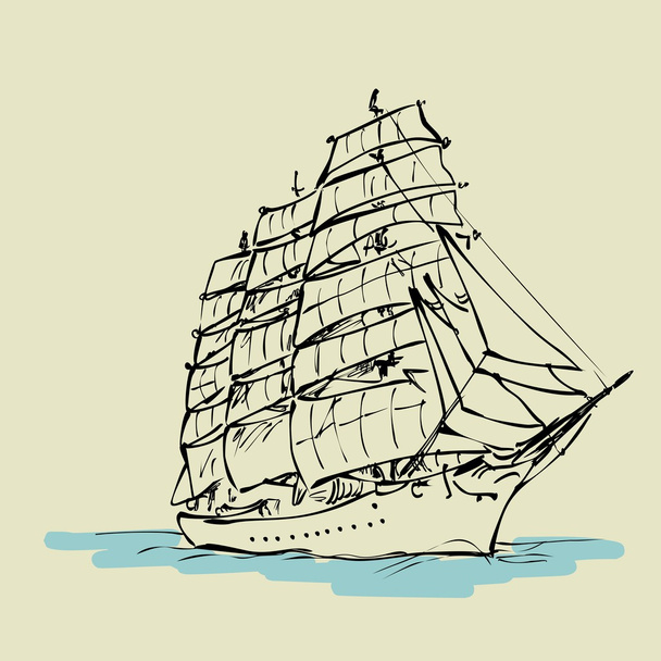 vitorláshajó - Vektor, kép