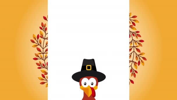 Gelukkig Thanksgiving feest met kalkoenen - Video