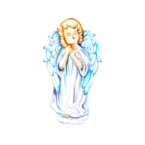 Roztomilý anděl, barva vody, ilustrace - Fotografie, Obrázek