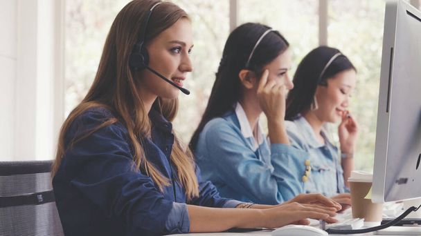 Customer support agent or call center with headset - Photo, Image