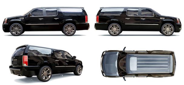 Set grande SUV premium nero su uno sfondo bianco. rendering 3d
. - Foto, immagini