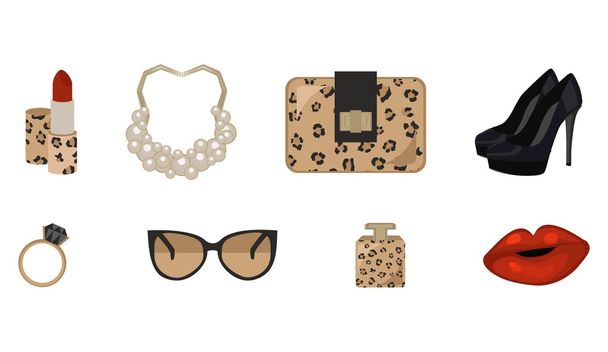 Iconos de moda de leopardo
 - Vector, imagen