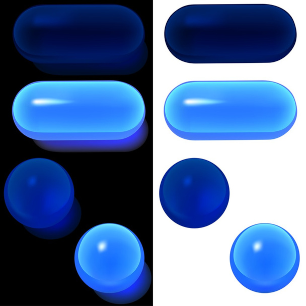 Blue Glass Buttons - Vektör, Görsel