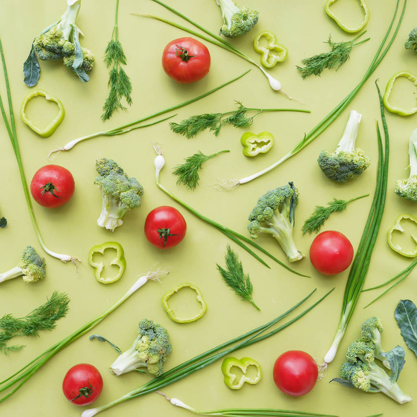 zöldség minta lapos felülnézet  - Fotó, kép