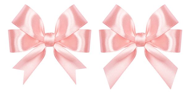 Pink gift bow isolated on white background - Photo, Image