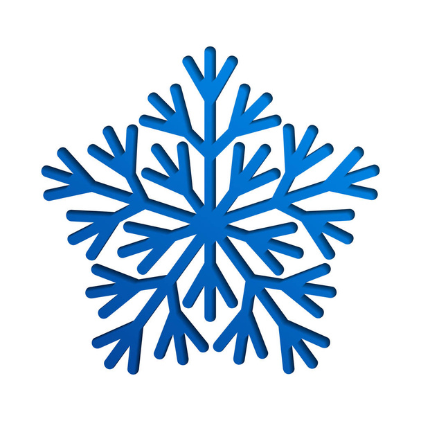 Ilustração do floco de neve de papel azul vetorial
 - Vetor, Imagem
