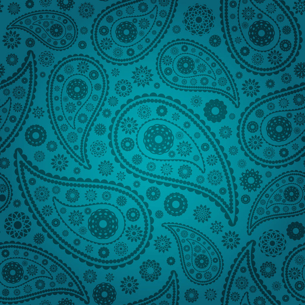 vector illustration of colored paisley seamless background - Vector, Image
