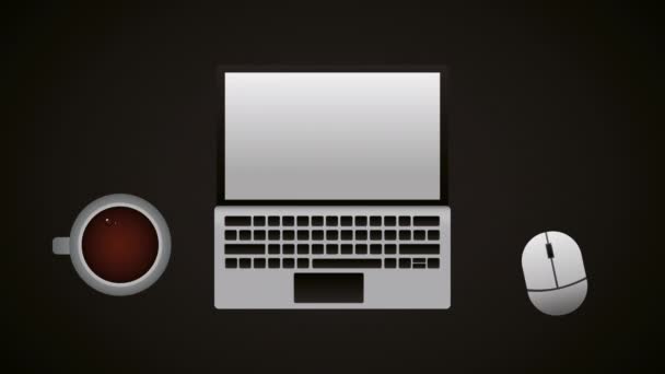 kybernetická pondělní animace s laptopem - Záběry, video