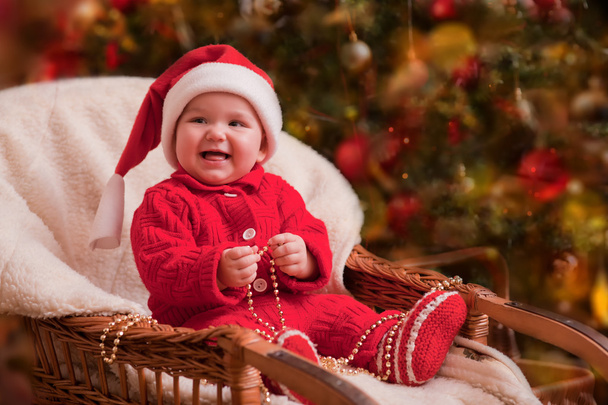 Baby girl in christmas wear - Zdjęcie, obraz