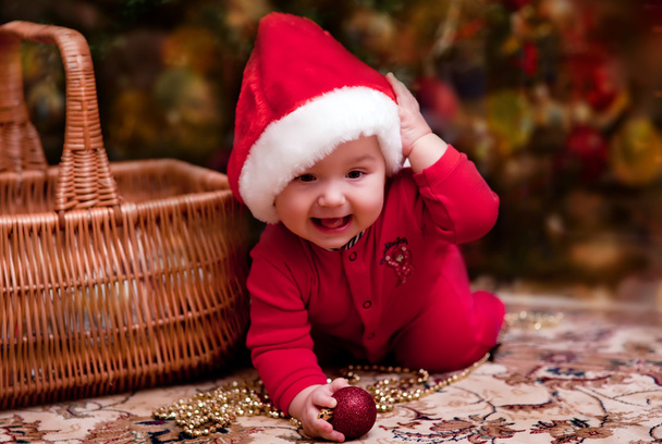 Baby girl in christmas wear - Foto, Imagen