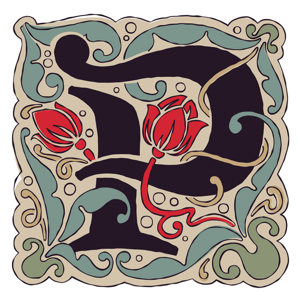 P lettre couleurs vintage antique gothique logo initial
. - Vecteur, image