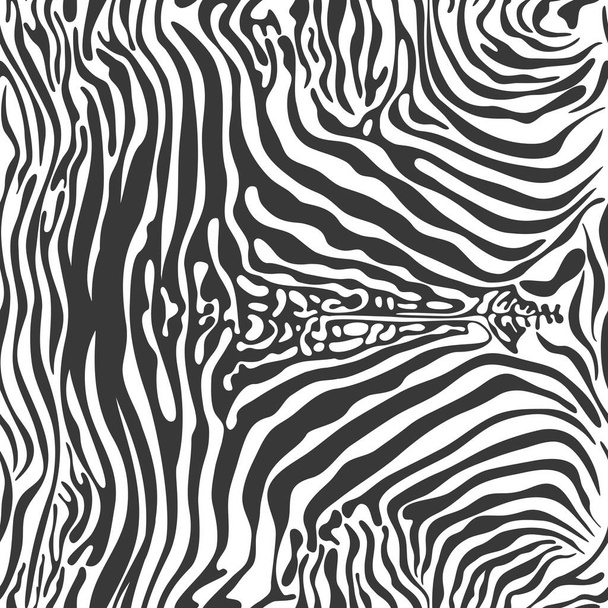 Zebra print pattern. Seamless background. Black and white wild animal skin or fur - Vector - Вектор,изображение