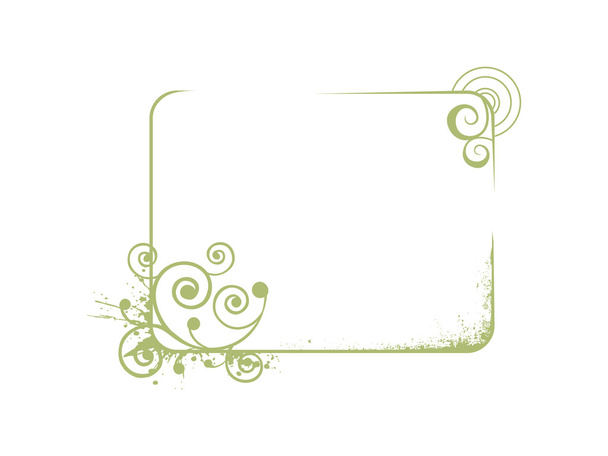 Moldura vetorial com flores e elementos
 - Vetor, Imagem
