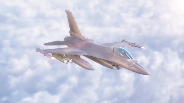 jet fighter flying over clouds 4k 4 - Footage, Video