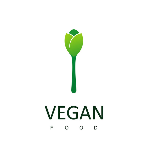 Wegańskie logo żywności, Zdrowa żywność Symbol - Wektor, obraz
