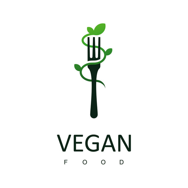 Vegan Gıda Logosu, Sağlıklı Gıda Sembolü - Vektör, Görsel