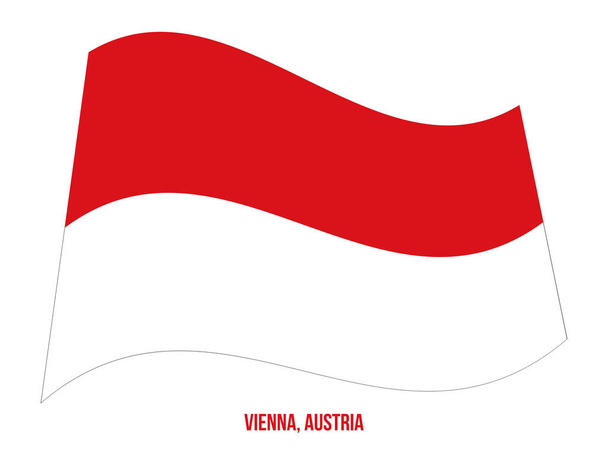 Венский флаг размахивает векторной иллюстрацией на белом фоне. Флаг Австрии
. - Вектор,изображение