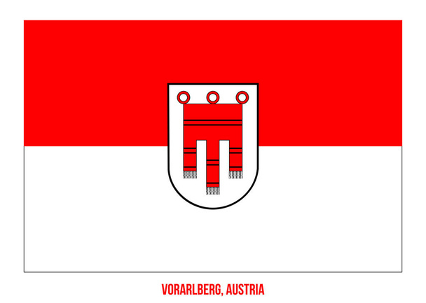 Vorarlberg zászló vektor illusztráció fehér háttér. Osztrák lobogó. - Vektor, kép