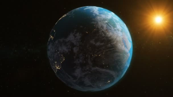 Realisztikus Föld bolygó hurok. Ennek a képnek az elemeit Nasa készítette. - Felvétel, videó