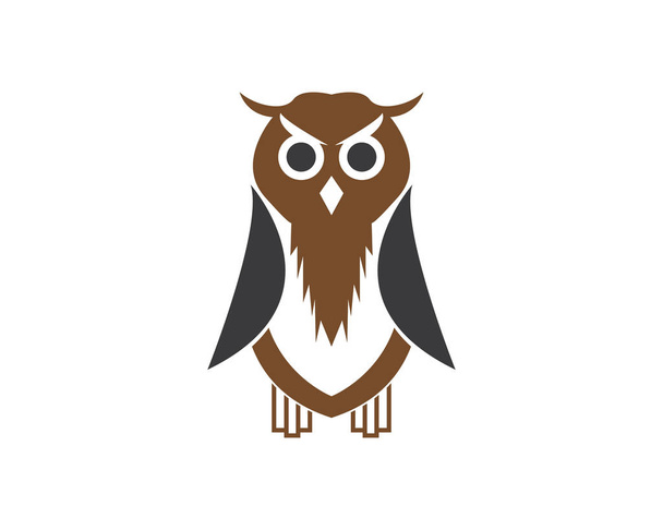 Baykuş simgesi logo tasarımı vektör çizimi - Vektör, Görsel