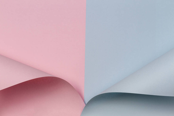 Abstrakti geometrinen muoto pastelli vaaleanpunainen ja sininen väri paperi tausta - Valokuva, kuva