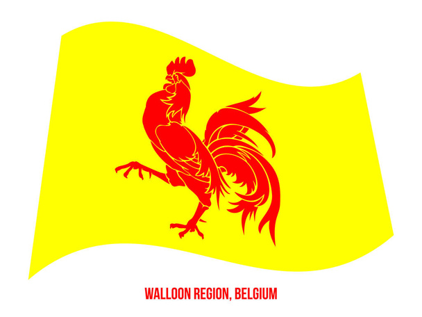 Wallonien, Belgien Flagge schwenkende Vektorillustration auf weißem Hintergrund. Belgische Flagge - Vektor, Bild