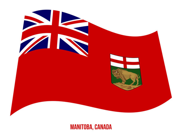 Σημαία Μανιτόμπα κυματιστό διάνυσμα εικόνα σε λευκό φόντο. Σημαία επαρχίας του Καναδά - Διάνυσμα, εικόνα