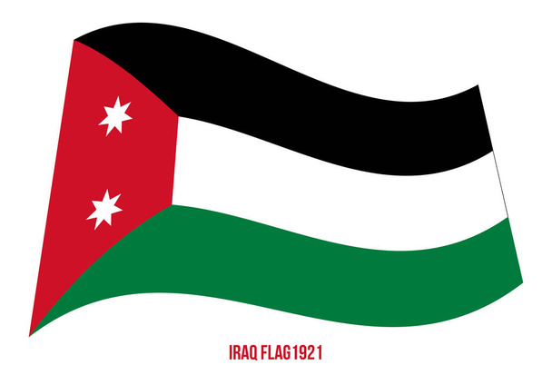 Iraq Flag (1921-1959) Illustrazione vettoriale sventolante su sfondo bianco. Bandiera storica irachena
. - Vettoriali, immagini