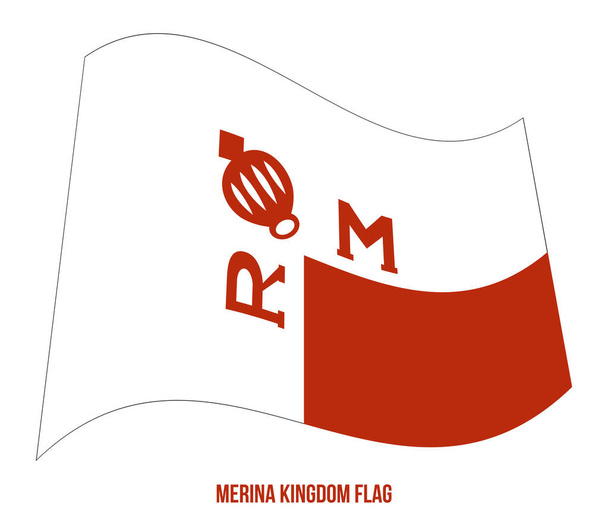 Merina Kingdom (1540-1897) Flag Waving Vector Illustration on White Background. Reino de Imerina
. - Vector, Imagen