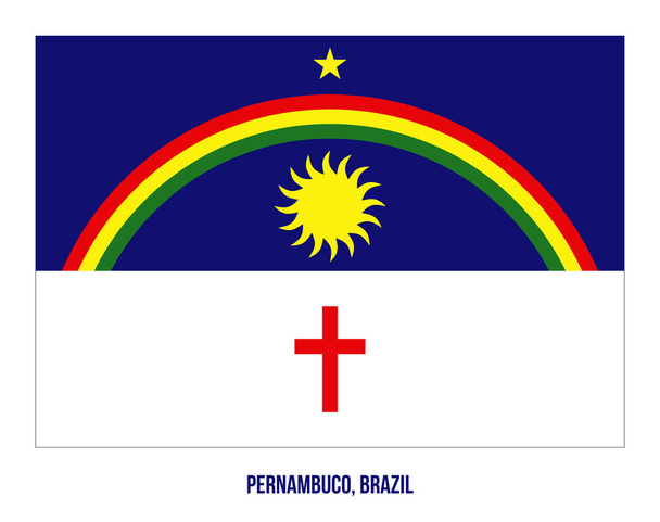 Pernambuco vlag Vector Illustratie op witte achtergrond. Staten Vlag van Brazilië. - Vector, afbeelding