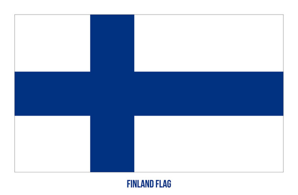 Finsko vlajka vektor ilustrace na bílém pozadí. Finsko Národní vlajka. - Vektor, obrázek