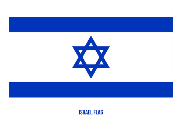 Beyaz Arkaplanda İsrail Bayrak Vektör İllüstrasyonu. İsrail Ulusal Bayrağı. - Vektör, Görsel