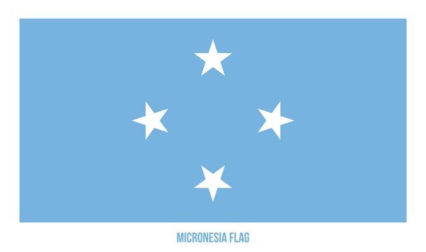 Micronesia Vlag Vector Illustratie op Witte Achtergrond. Nationale vlag van Micronesië. - Vector, afbeelding