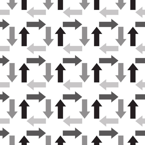 Arrows seamless pattern. Black and white illustration. - Vetor, Imagem