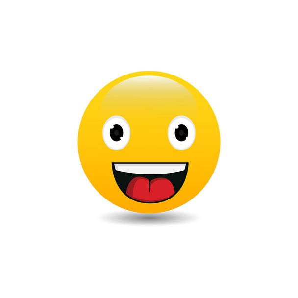 Emoji sárga mosolygós arc vektor kép - Vektor, kép