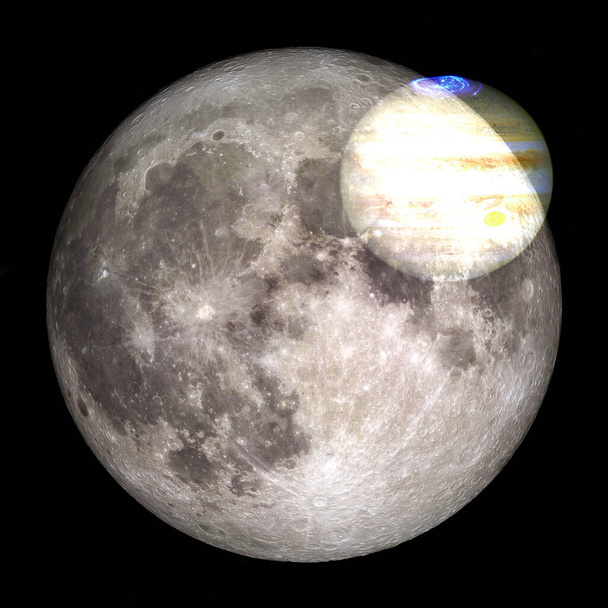 Fantastyczny widok na księżyc. Układ słoneczny. Elementy tego obrazu dostarczone przez NASA - Zdjęcie, obraz