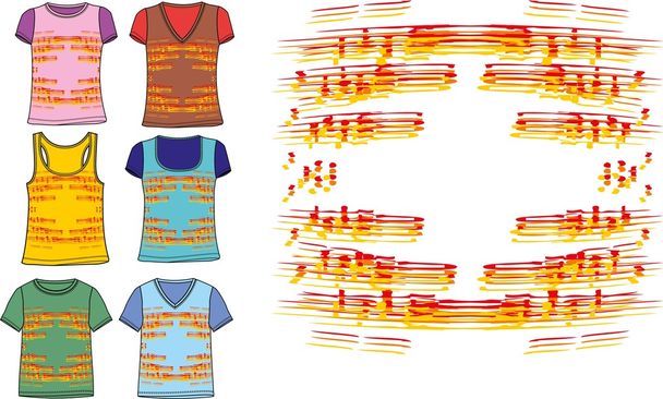 set de t-shirt sonnerie art vectoriel - Vecteur, image