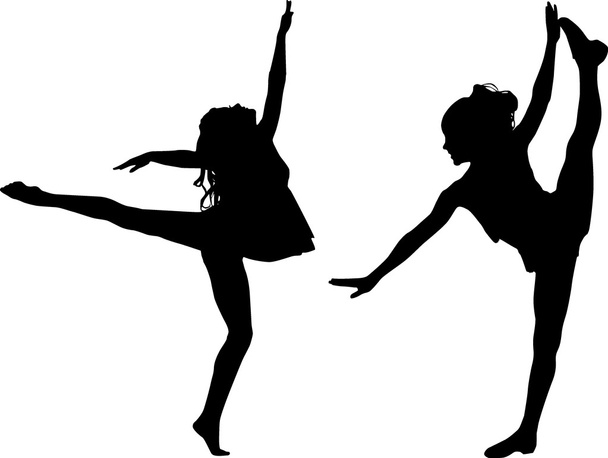 Silhouette sport dance - Vector, Image