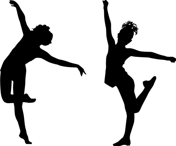 Silhouette tanzende Kinder - Vektor, Bild