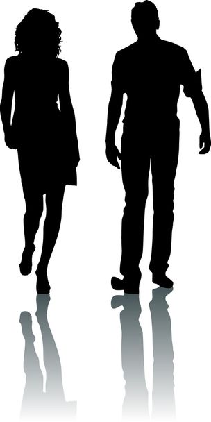 Silhouette fashion woman and man - Vector, Image