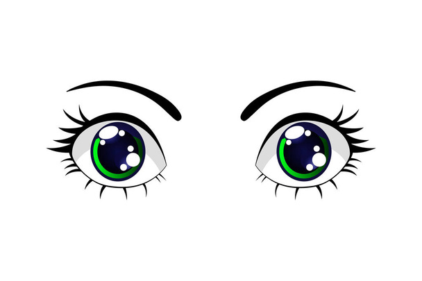 Colorful Cartoon Funny Blue  Eyes. Vector Isolated illustration on white background - Vektor, Bild